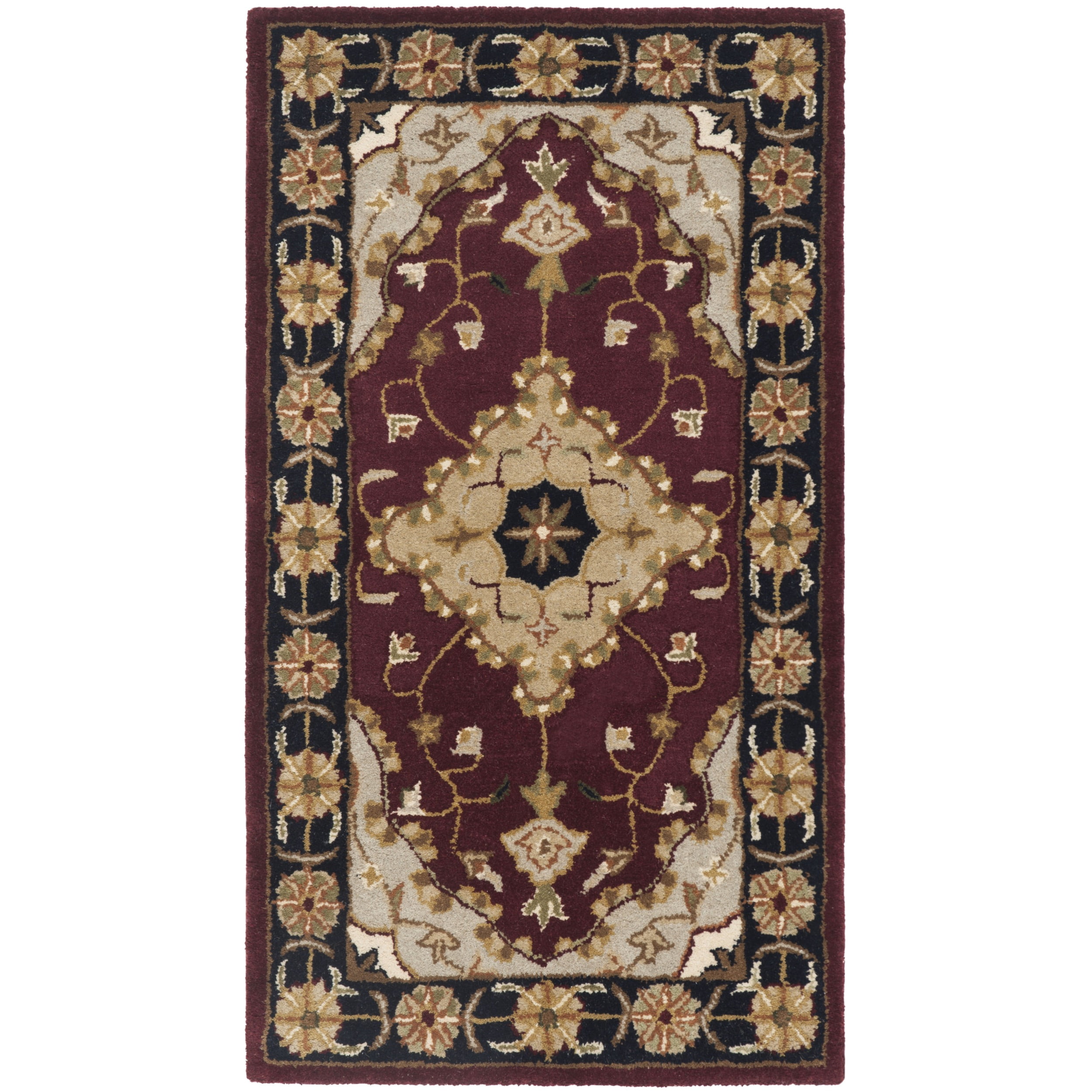 Heritage 2' x 3' Red/Black Hand-Tufted Wool Rug