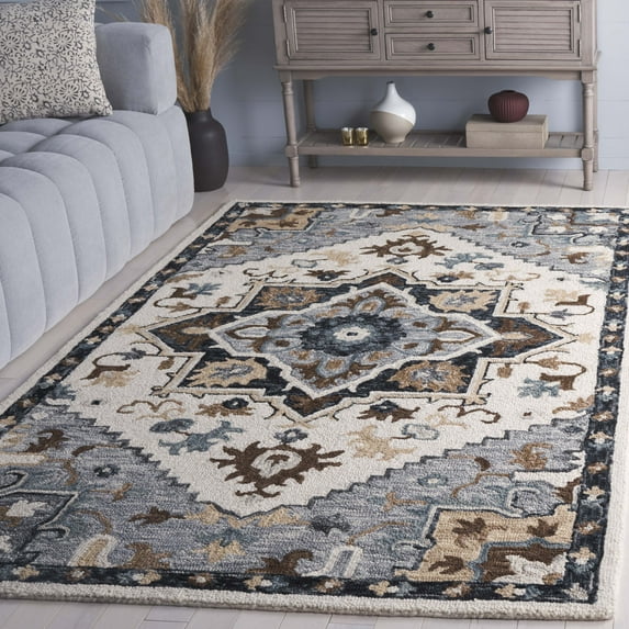 Safavieh Heritage Darin Medallion Area Rug, Ivory/Gray, 4' x 6'