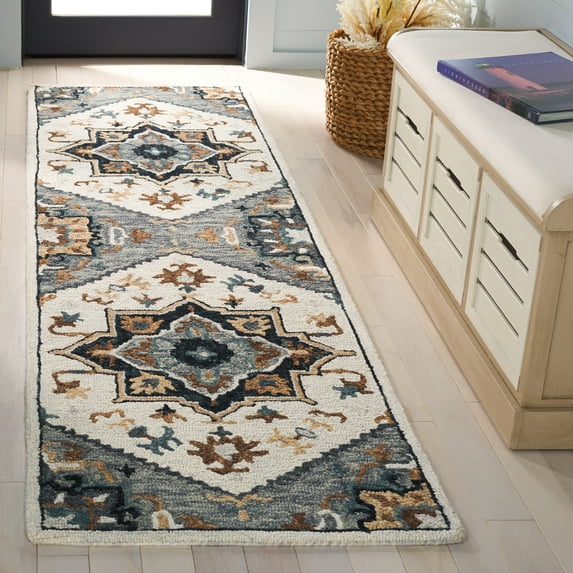 Safavieh Heritage Darin Medallion Runner Rug, Ivory/Gray, 2'3" x 8'