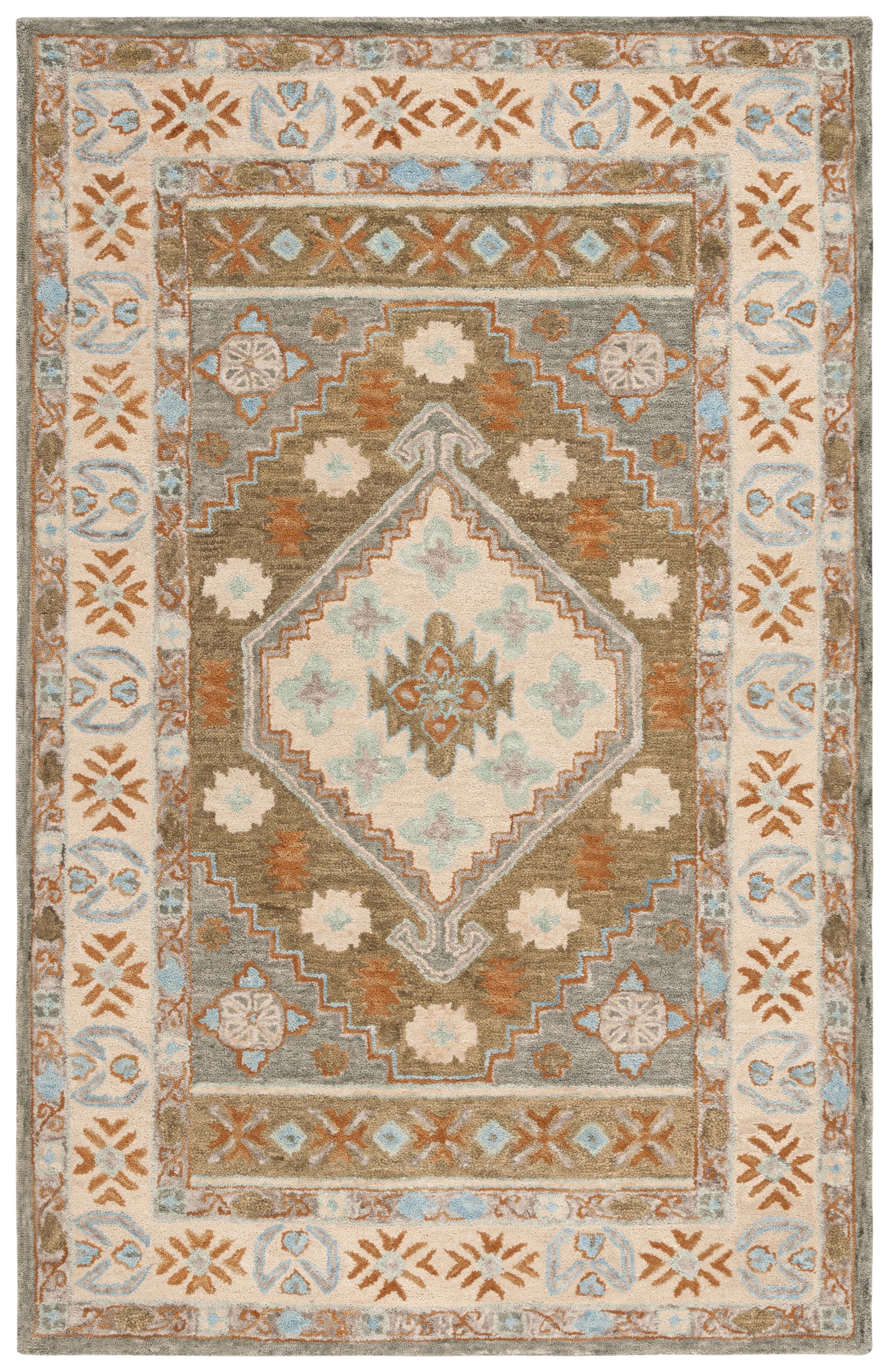 SAFAVIEH Heritage Devon Oriental Area Rug, Ivory/Light Blue, 4' x 6'