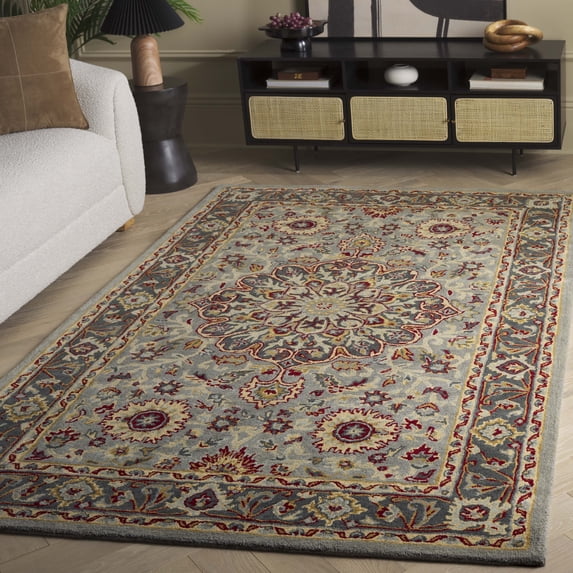 Safavieh Heritage Devyn Oriental Wool Area Rug, Gray/Charcoal, 5' x 8'