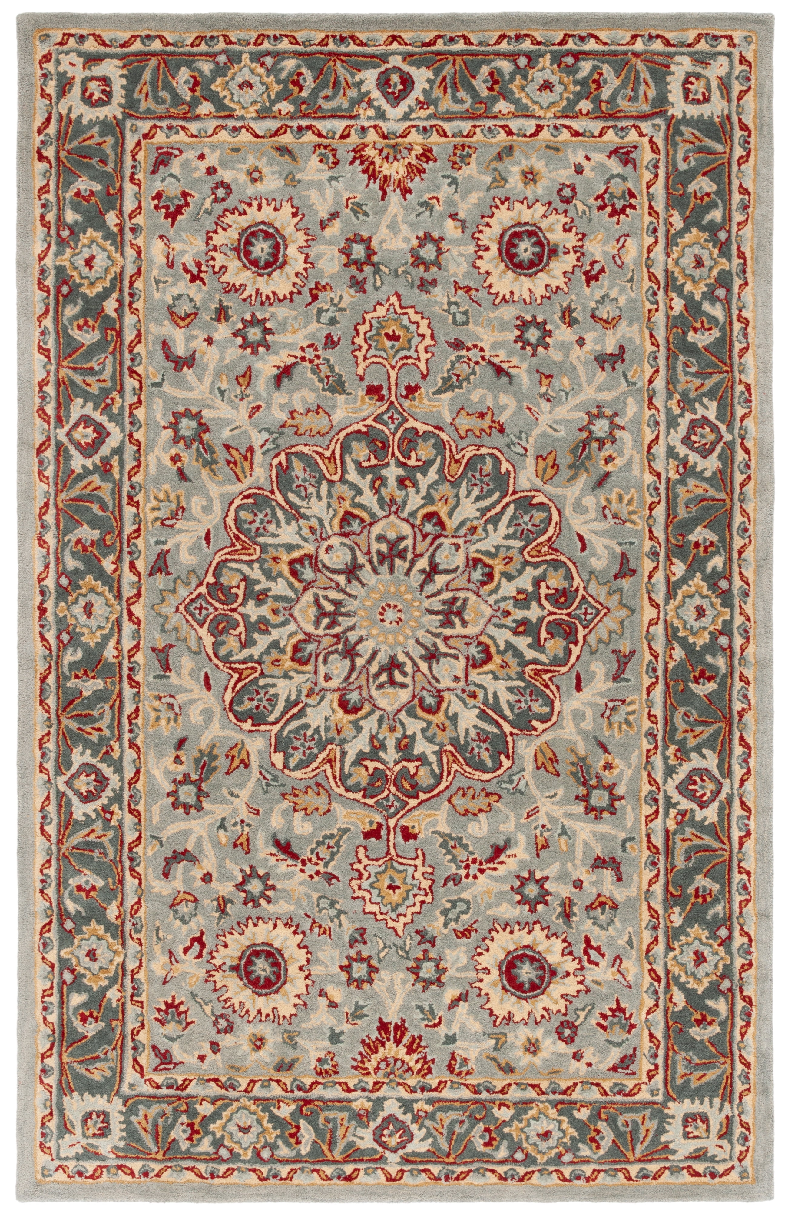 Handmade Gray and Charcoal Wool 5' x 8' Area Rug