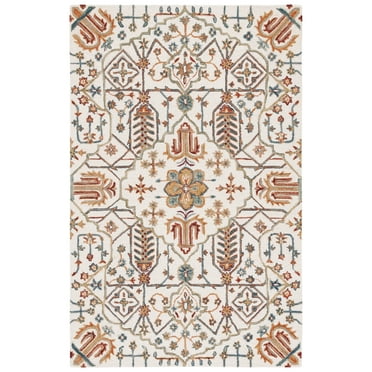 SAFAVIEH Heritage Dijana Tribal Wool Area Rug, Ivory/Grey, 2' x 3'