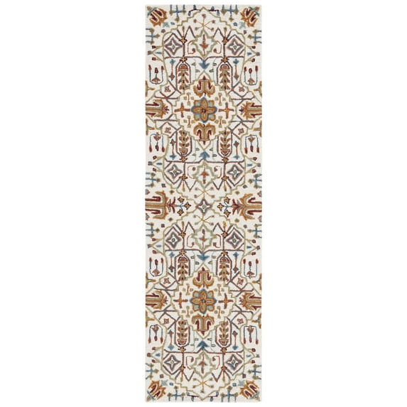 SAFAVIEH Heritage Dijana Tribal Wool Runner Rug, Ivory/Grey, 2'3" x 8'