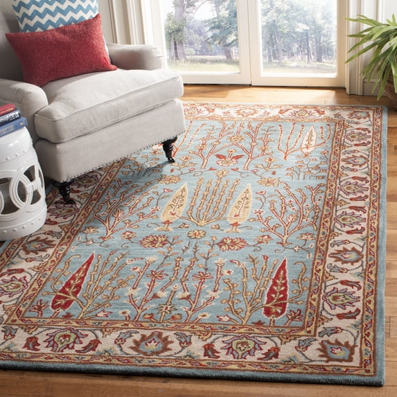 Safavieh Heritage Donette Oriental Wool Area Rug, Blue/Ivory, 5' x 8'
