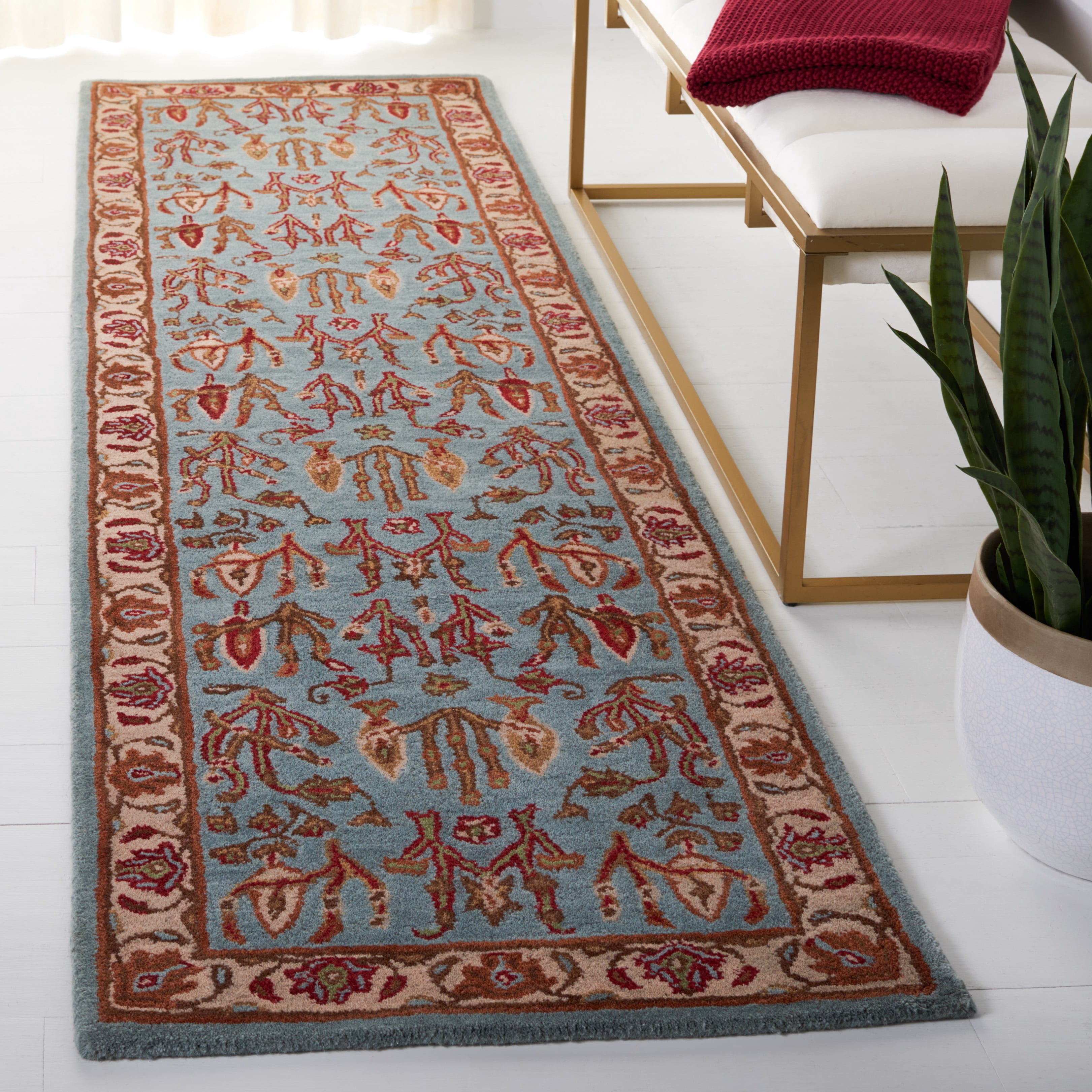 Safavieh Heritage Donette Oriental Wool Runner Rug, Blue/Ivory, 2'3" x 14'
