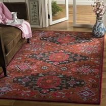 SAFAVIEH Heritage Dudley Floral Wool Area Rug, Rust/Multi, 3' x 5'