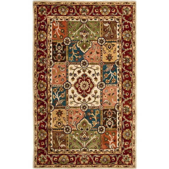 SAFAVIEH Heritage Edin Traditional Wool Area Rug, Multi/Red, 5' x 8'