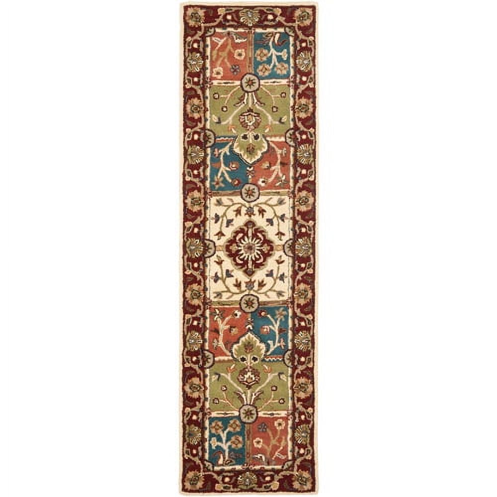 Heritage Multi/Red Hand-Tufted Wool Runner Rug 2'3" x 12'