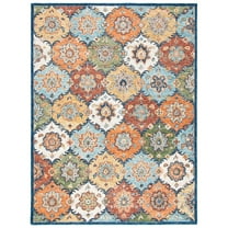 SAFAVIEH Heritage Emmerson Floral Wool Area Rug, Blue/Rust, 9' x 12'