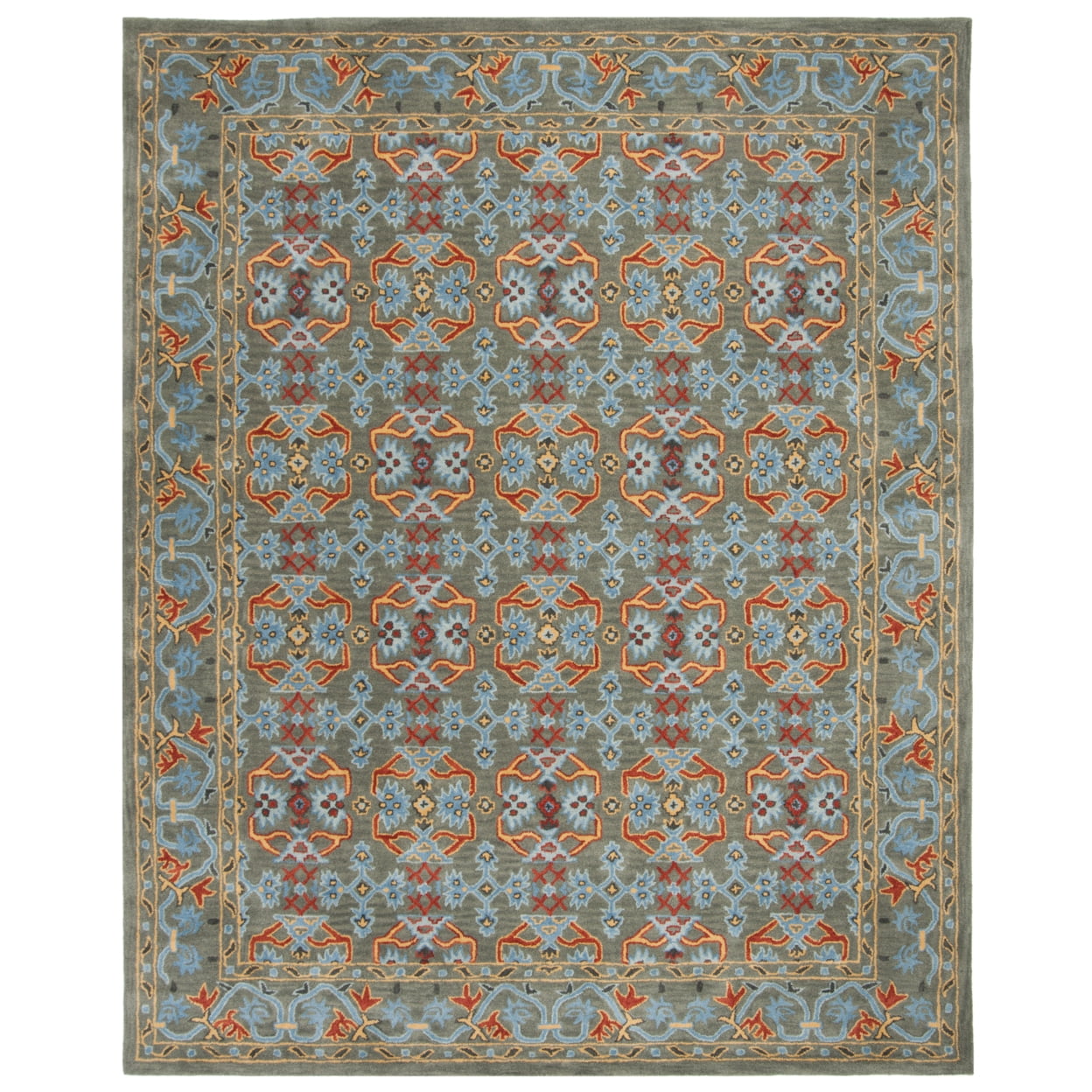 Handmade Blue and Sage Wool Tufted 8' x 10' Area Rug