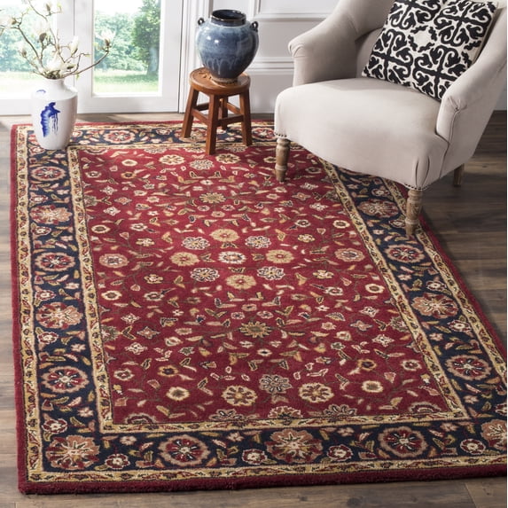 Safavieh Heritage Essex Oriental Wool Area Rug, Red/Navy, 5' x 8'