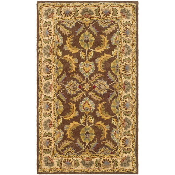 SAFAVIEH Heritage Finnegan Oriental Wool Area Rug, Brown/Ivory, 3' x 5'