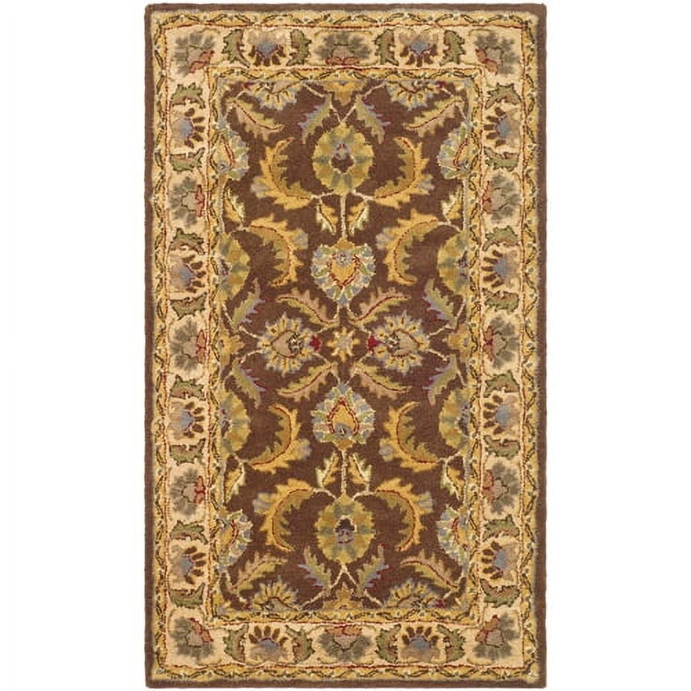 Ivory and Brown Hand-Tufted Wool 8' x 10' Area Rug