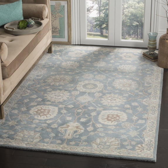 Safavieh Heritage Francesca Floral Wool Area Rug, Gray/Ivory, 5' x 8'