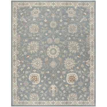 SAFAVIEH Heritage Francesca Floral Wool Area Rug, Grey/Ivory, 5' x 8'