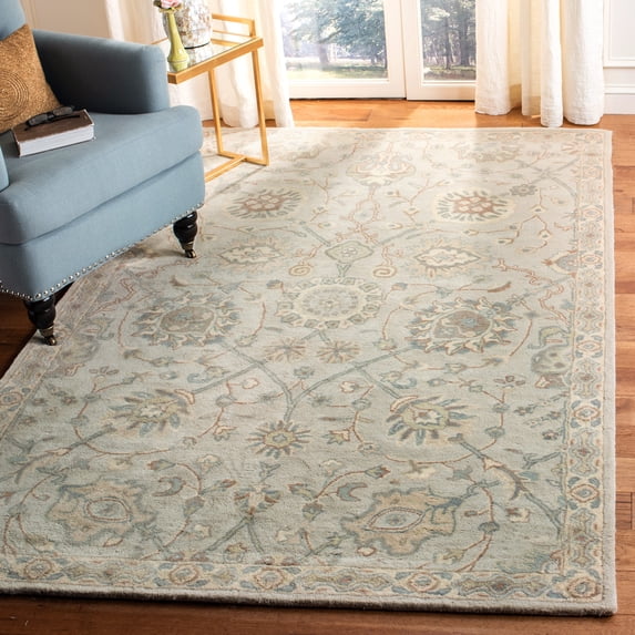 Safavieh Heritage Francesca Floral Wool Area Rug, Silver/Ivory, 5' x 8'