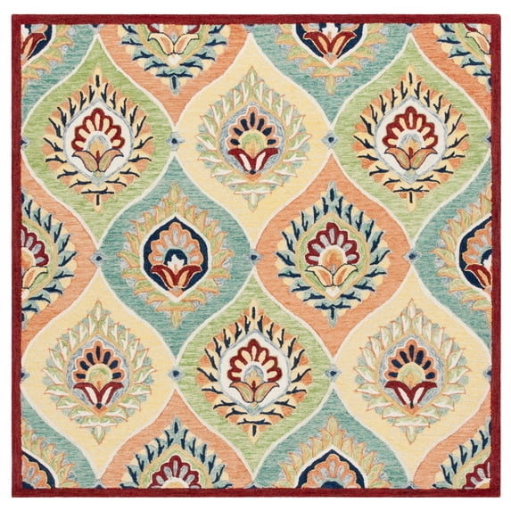 SAFAVIEH Heritage Franklin Oriental Area Rug, Green/Rust, 6' x 6' Square