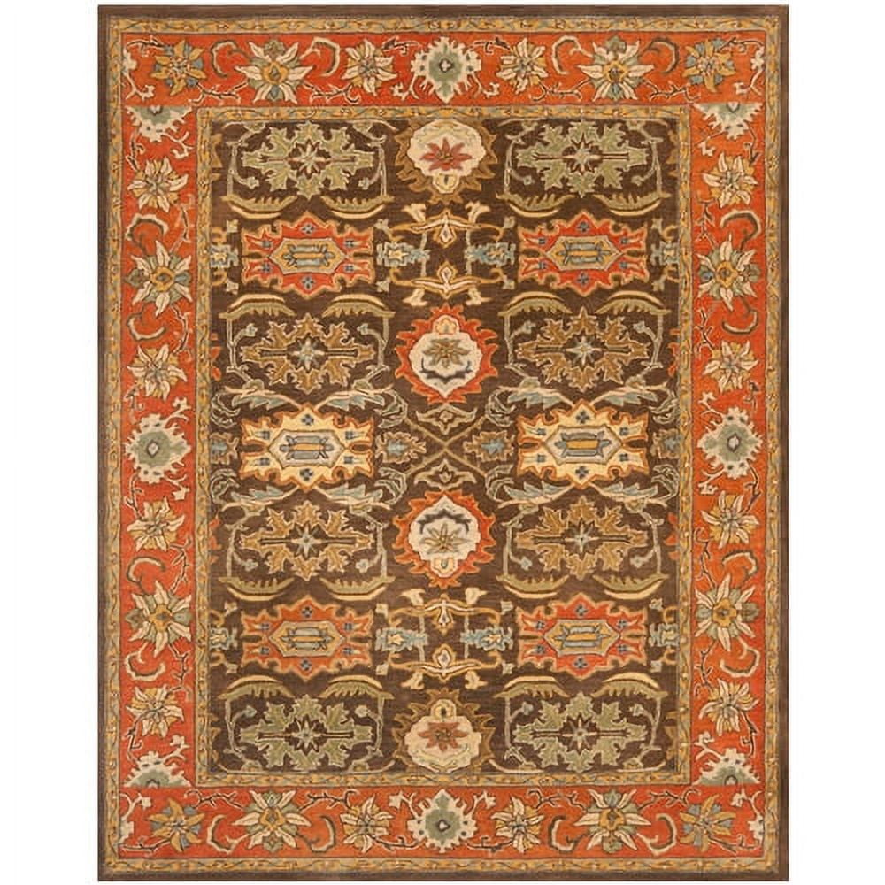 Chocolate and Tangerine 6' x 9' Hand-Tufted Wool Area Rug