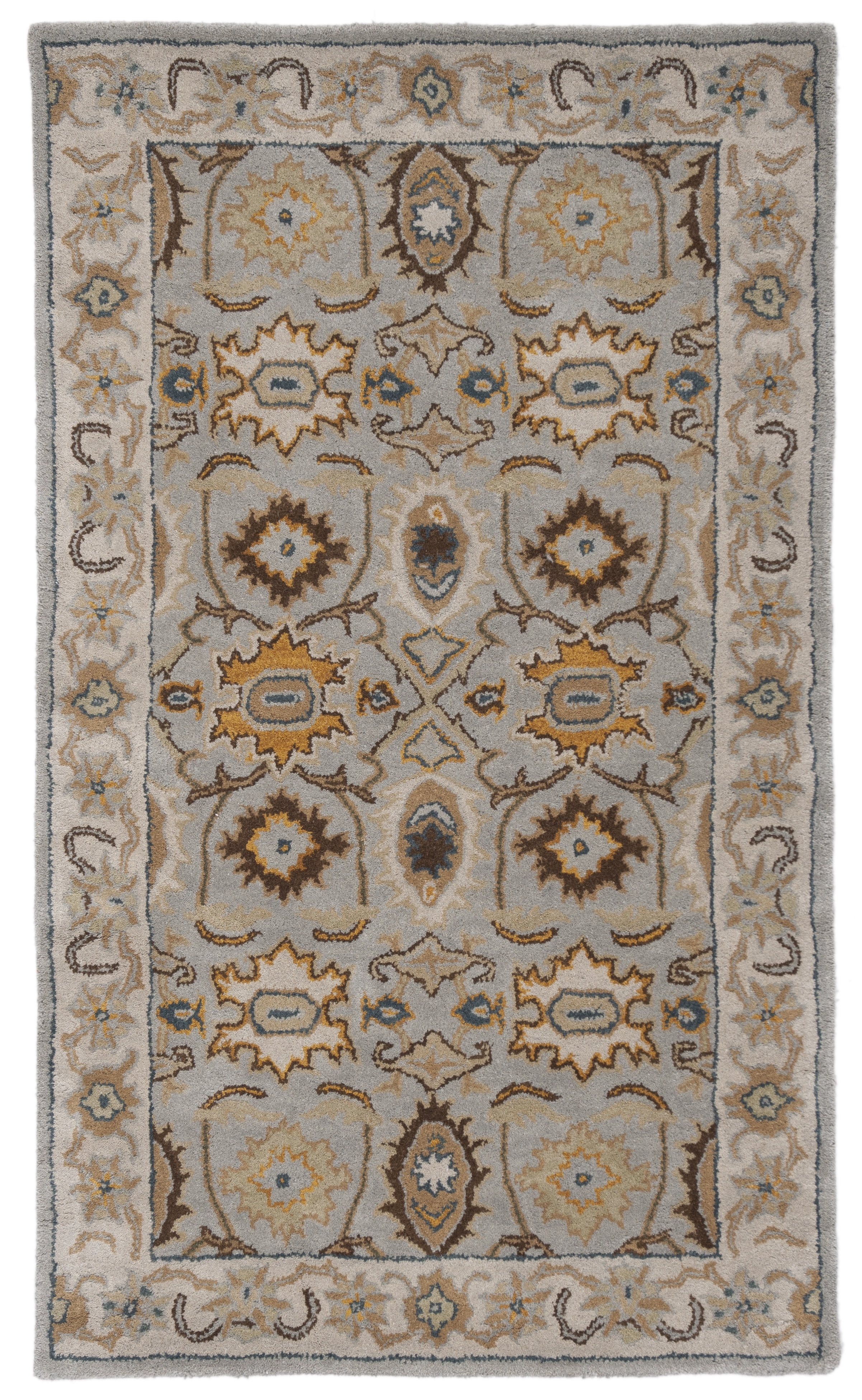 Handmade Light Gray Wool Tufted Area Rug, 2' x 3'