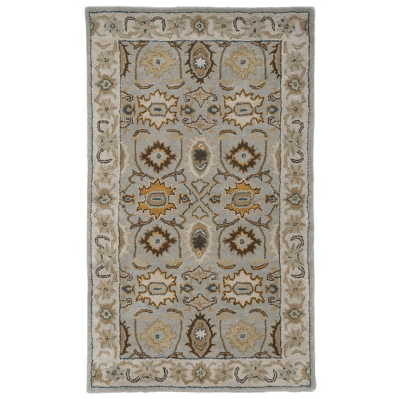 SAFAVIEH Heritage Giles Oriental Wool Area Rug, Light Grey/Grey, 2' x 3'