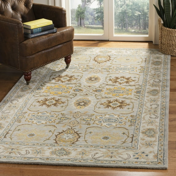 Safavieh Heritage Giles Oriental Wool Area Rug, Light Gray/Gray, 4' x 6'