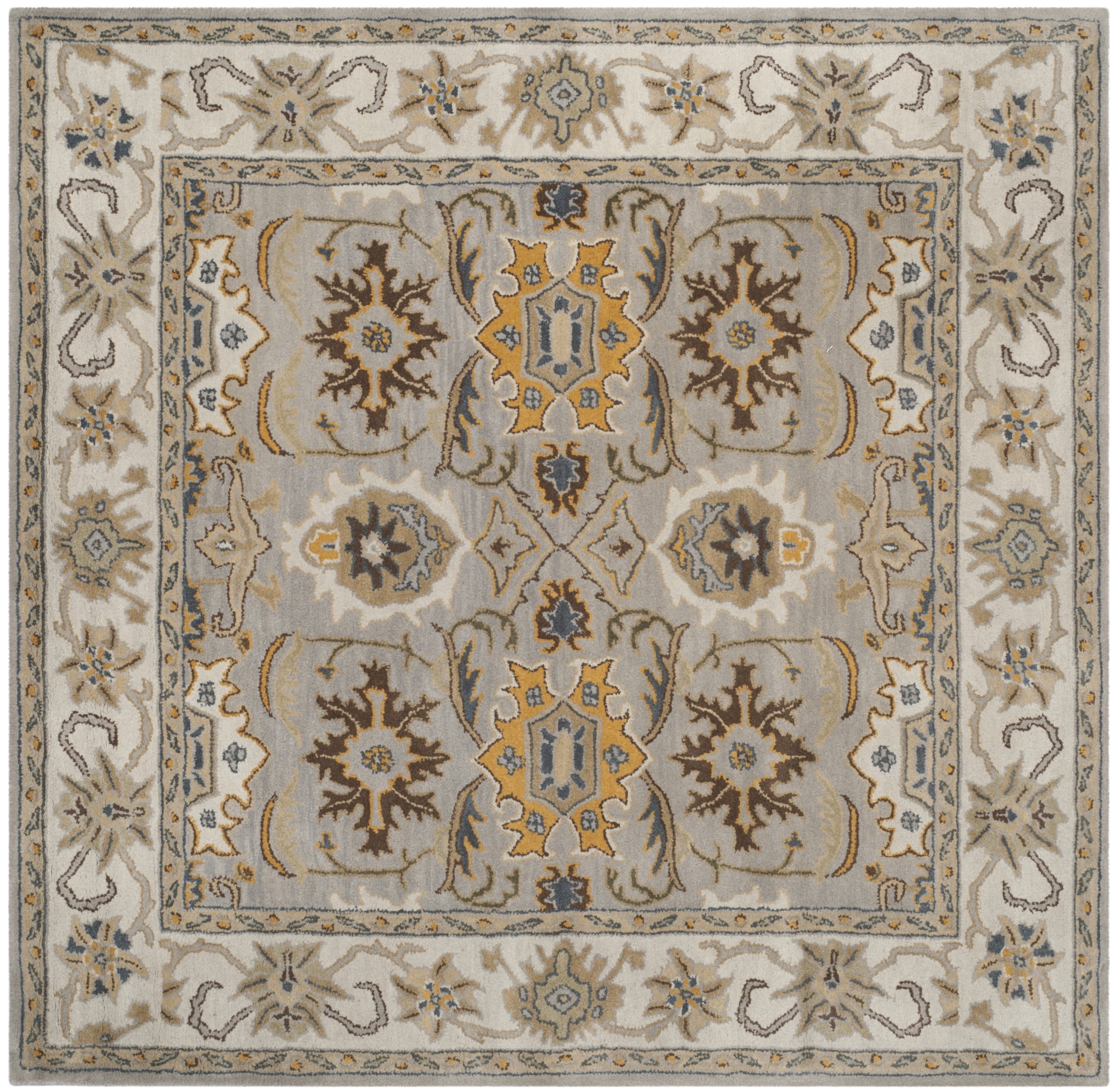 Heritage Light Grey and Grey Hand-Tufted Wool 6' x 6' Square Rug