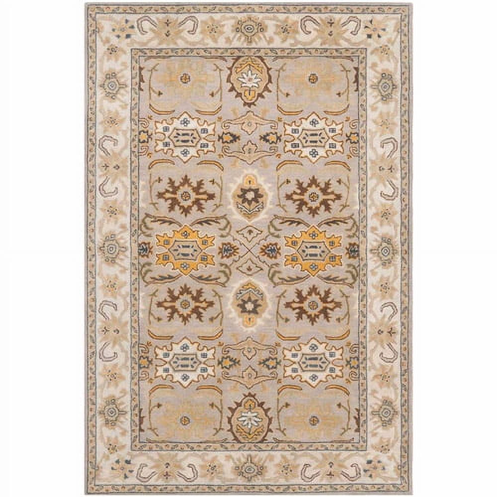 Elegant Heritage 6' x 9' Hand-Tufted Wool Area Rug in Light Grey