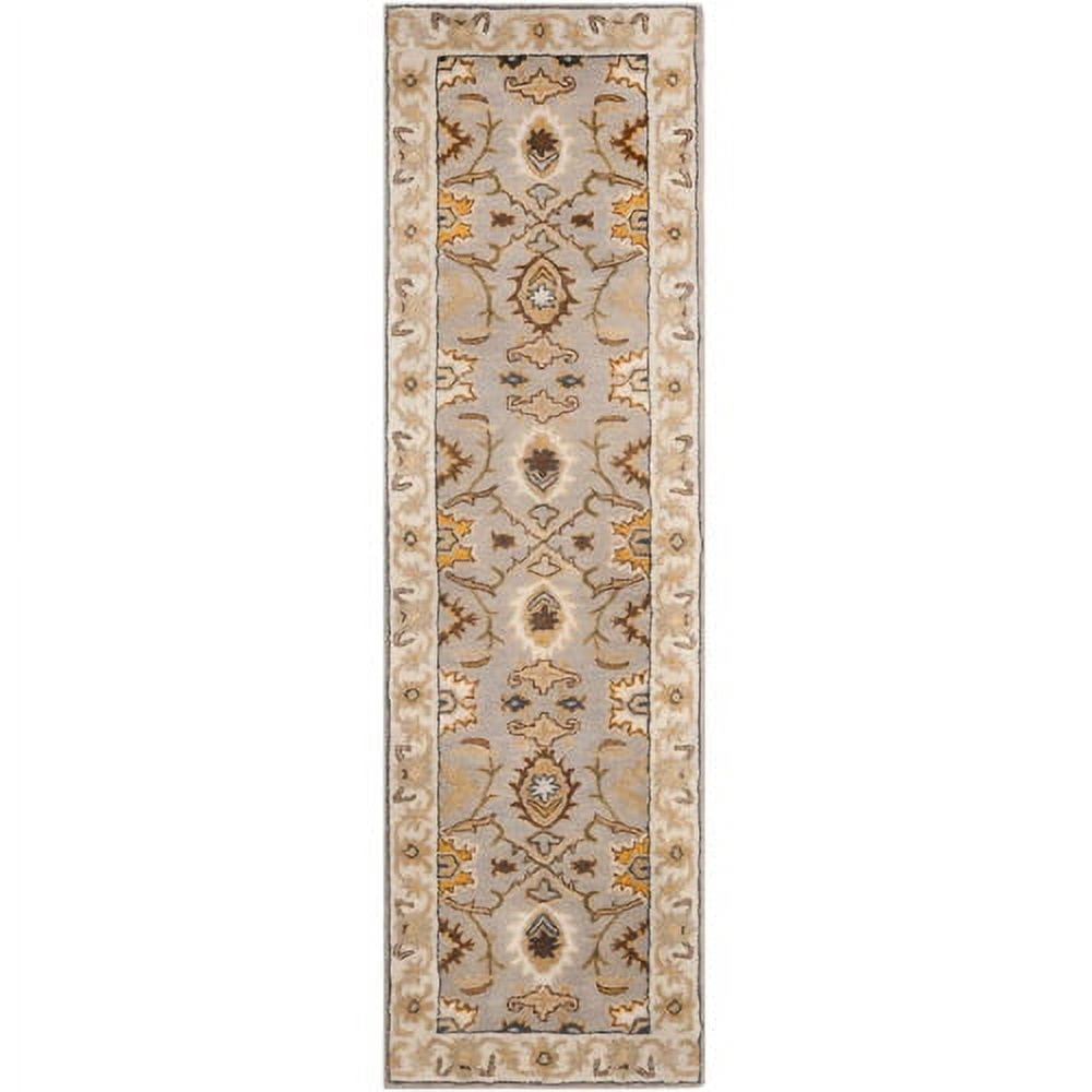 Light Grey and Beige Hand-Tufted Wool Runner Rug