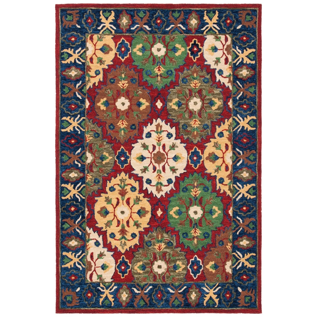 Luxurious Hand-Tufted Red Wool Area Rug 4' x 6'