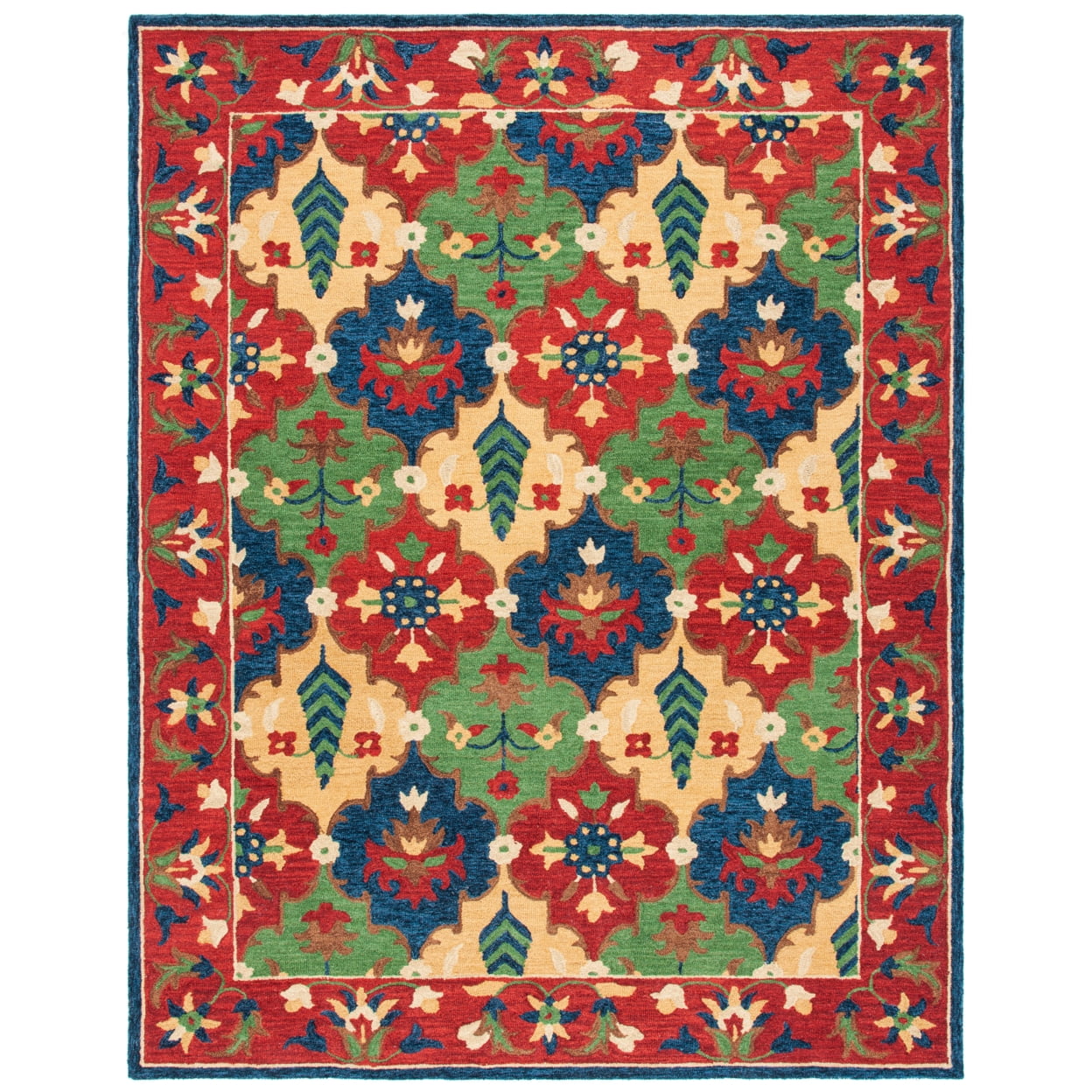 Elegant Heritage Red Wool 6' x 9' Hand-Tufted Area Rug