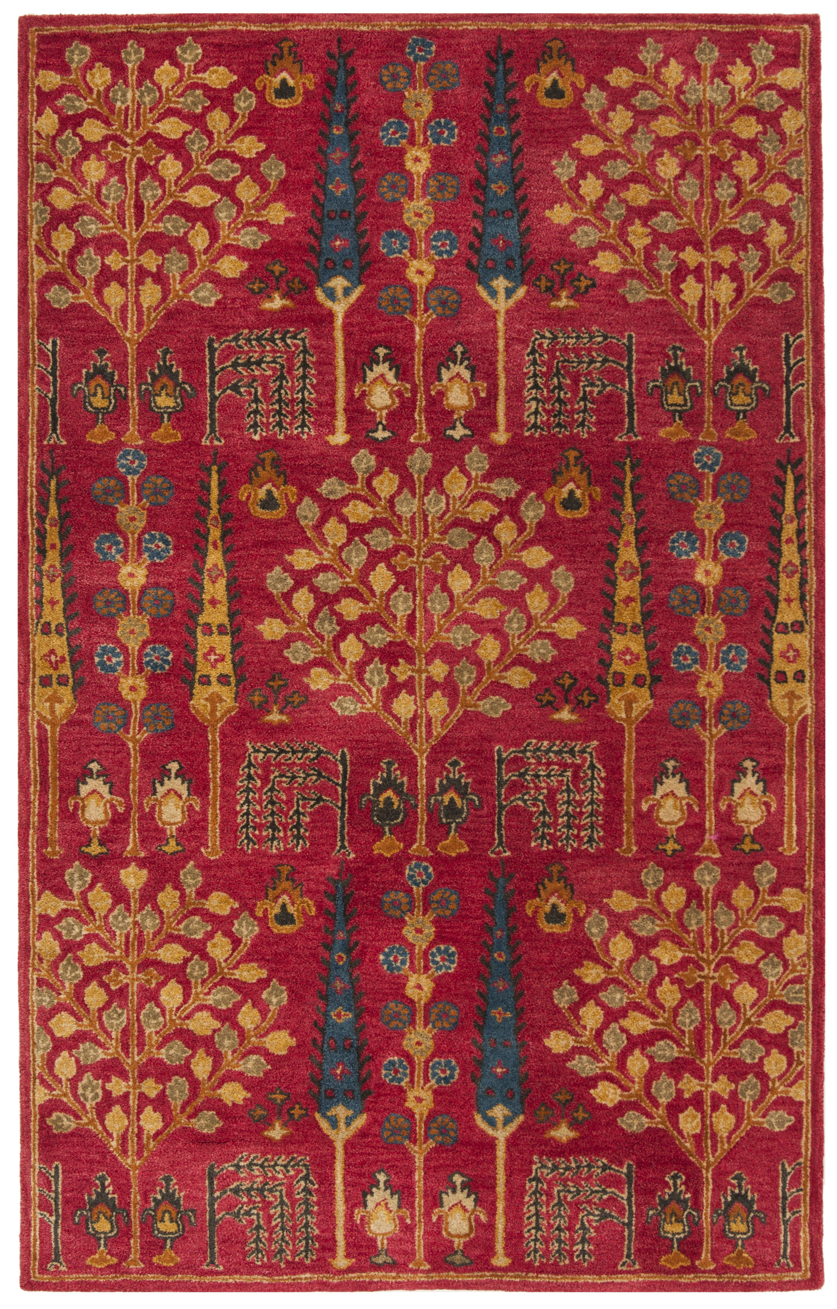 Handmade Red Wool 6' x 9' Tufted Area Rug