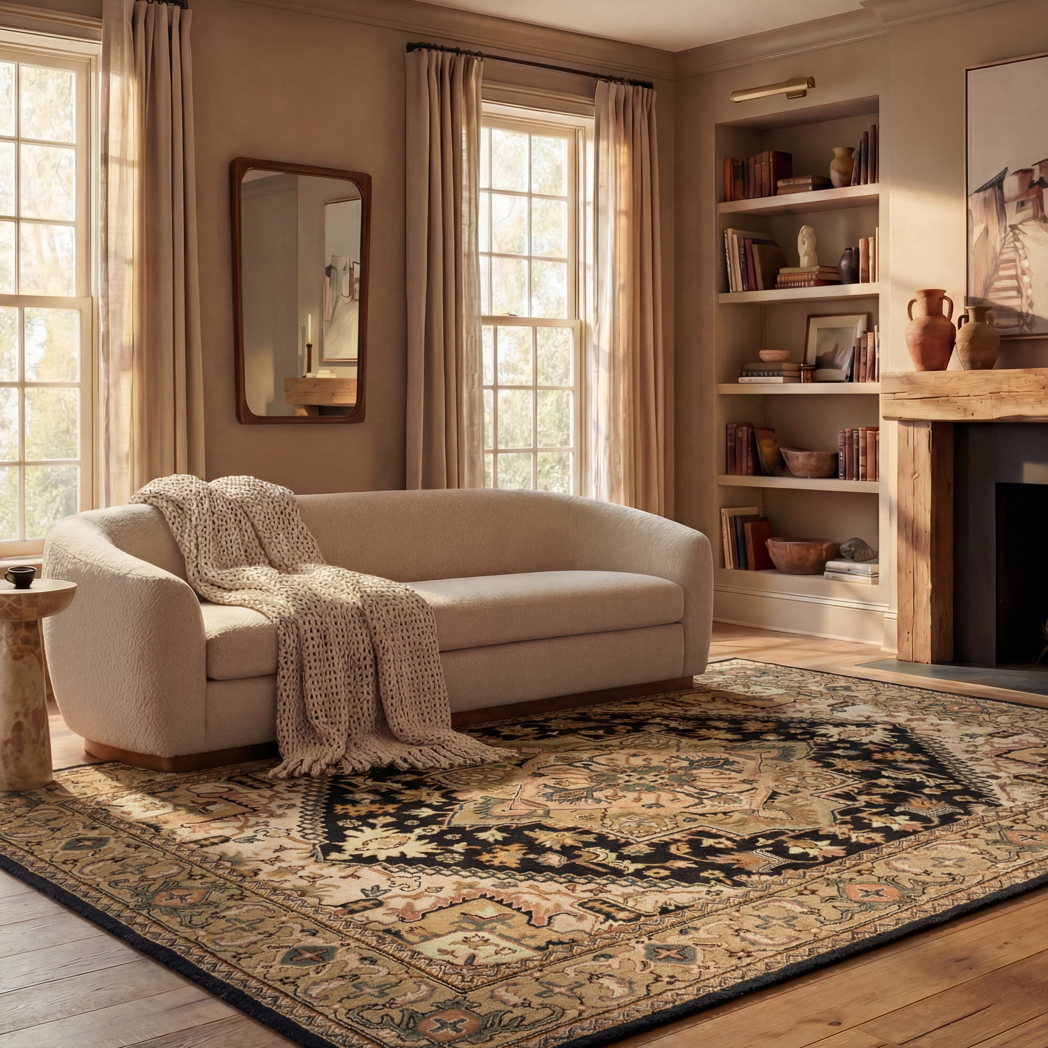 Safavieh Heritage York Oriental Wool Area Rug, Black/Gold, 10' x 14'
