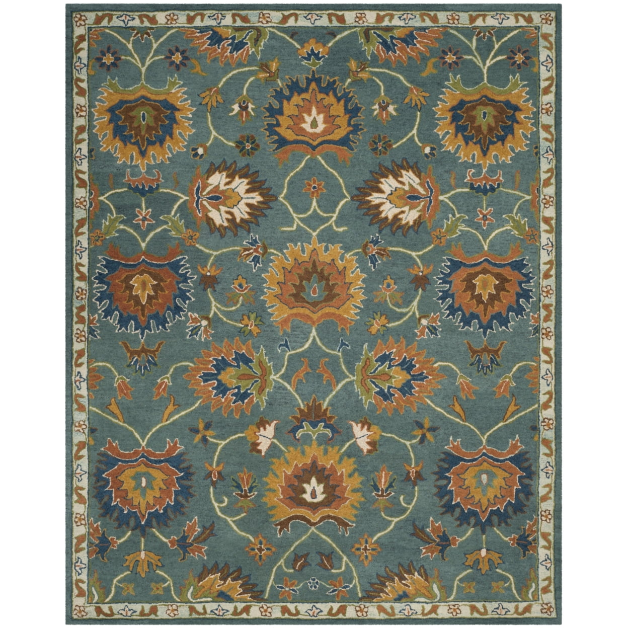 Handmade Light Blue Wool 10' x 14' Tufted Area Rug