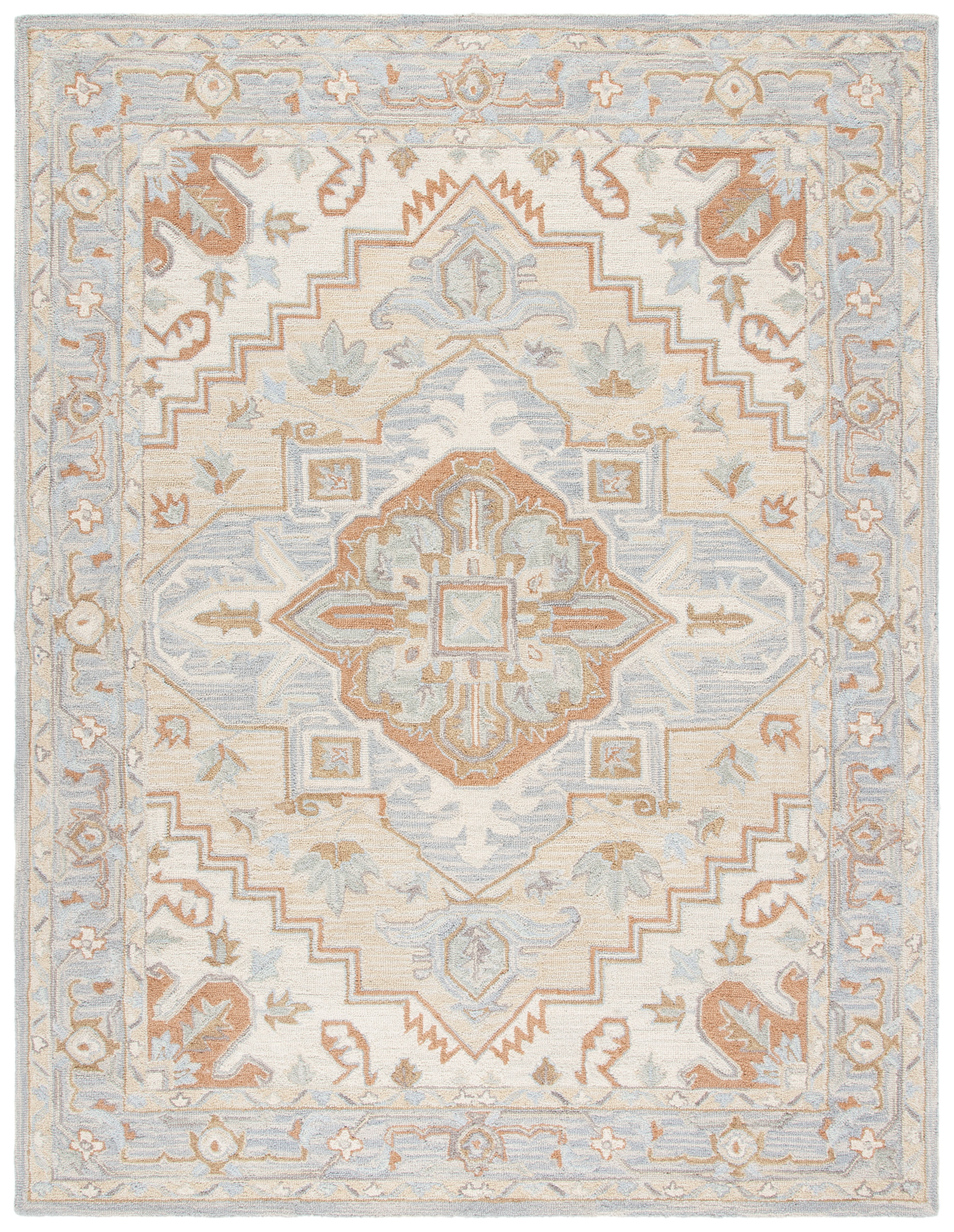 Heritage Beige and Gray Hand-Tufted Wool Area Rug