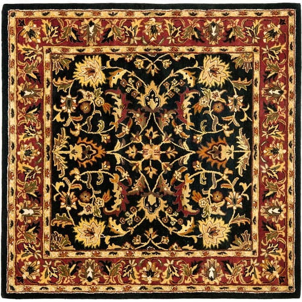 Handmade Black Wool 10' Square Tufted Rug