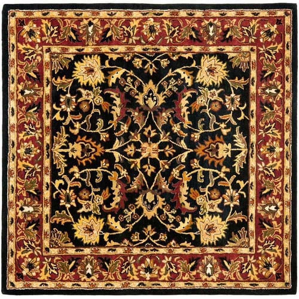 Heritage Black and Red Hand-Tufted Wool Square Rug