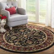 Safavieh Heritage Hepburn Oriental Wool Area Rug, Black/Red, 8' x 8' Round