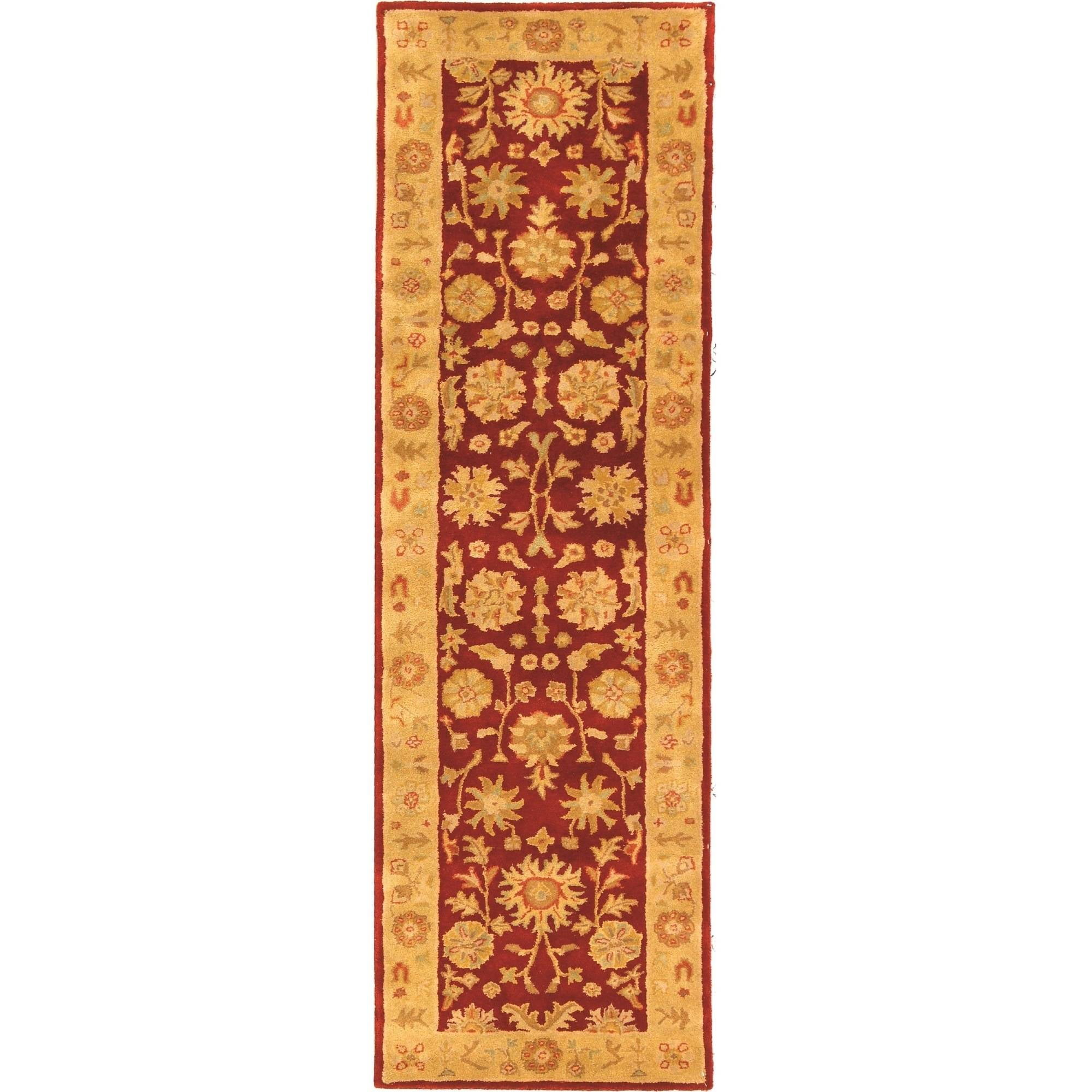 SAFAVIEH Heritage Huntington Oriental Wool Runner Rug, Red/Gold, 2'3