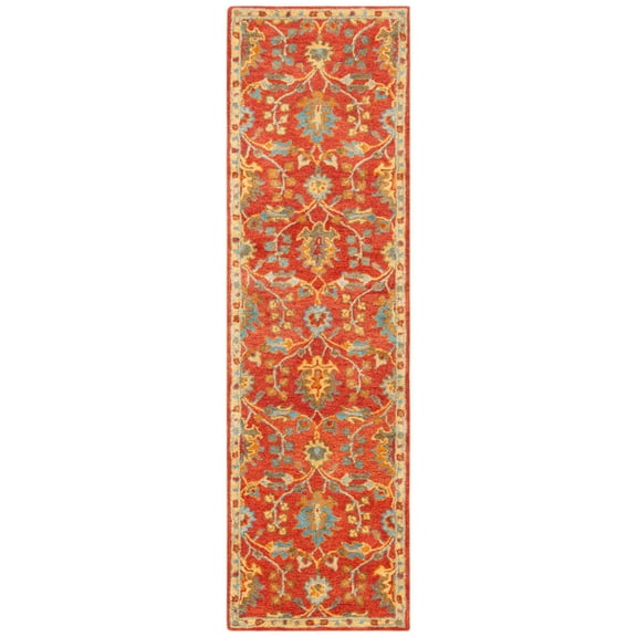 SAFAVIEH Heritage Jerald Floral Wool Runner Rug, Red/Multi, 2'3" x 8'