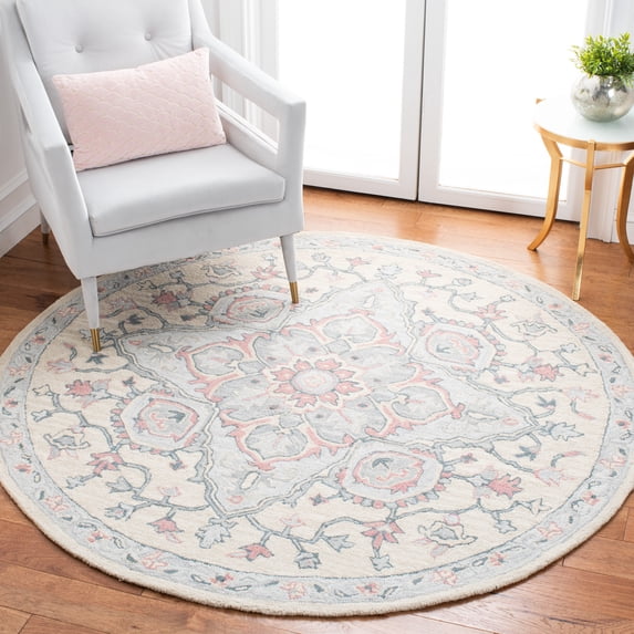 Safavieh Heritage Kagan Oriental Area Rug, Beige/Blue, 6' x 6' Round