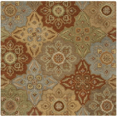 SAFAVIEH Heritage Katelynn Floral Wool Area Rug, Multi, 6' x 6' Square