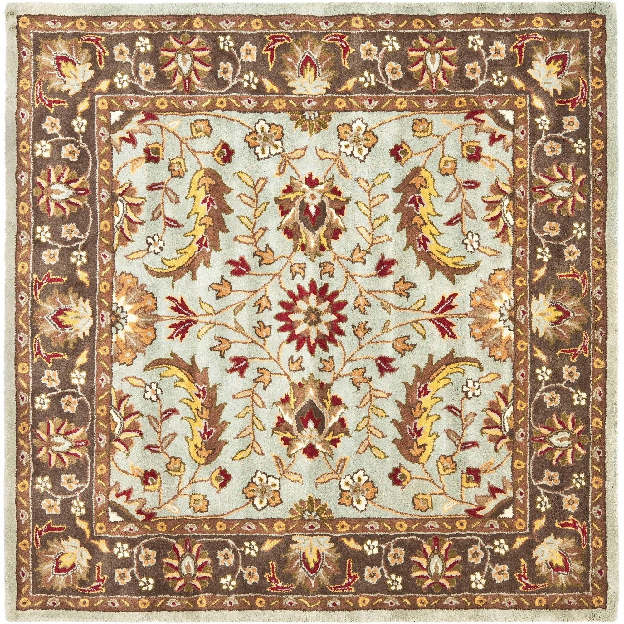 Heritage 6' x 6' Square Blue Wool Hand-Tufted Area Rug