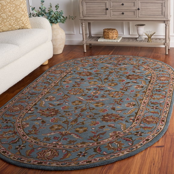 Safavieh Heritage Leinster Oriental Wool Area Rug, Blue, 5' x 8' Oval