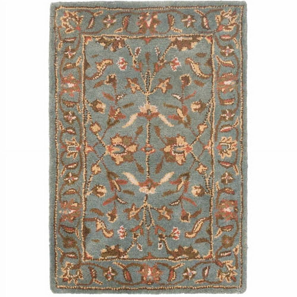 Hand-Tufted Blue Wool Square Area Rug, 6' x 6'