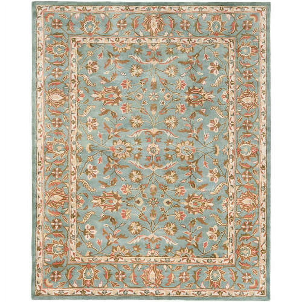 Blue 6' x 9' Hand-Tufted Wool Traditional Area Rug