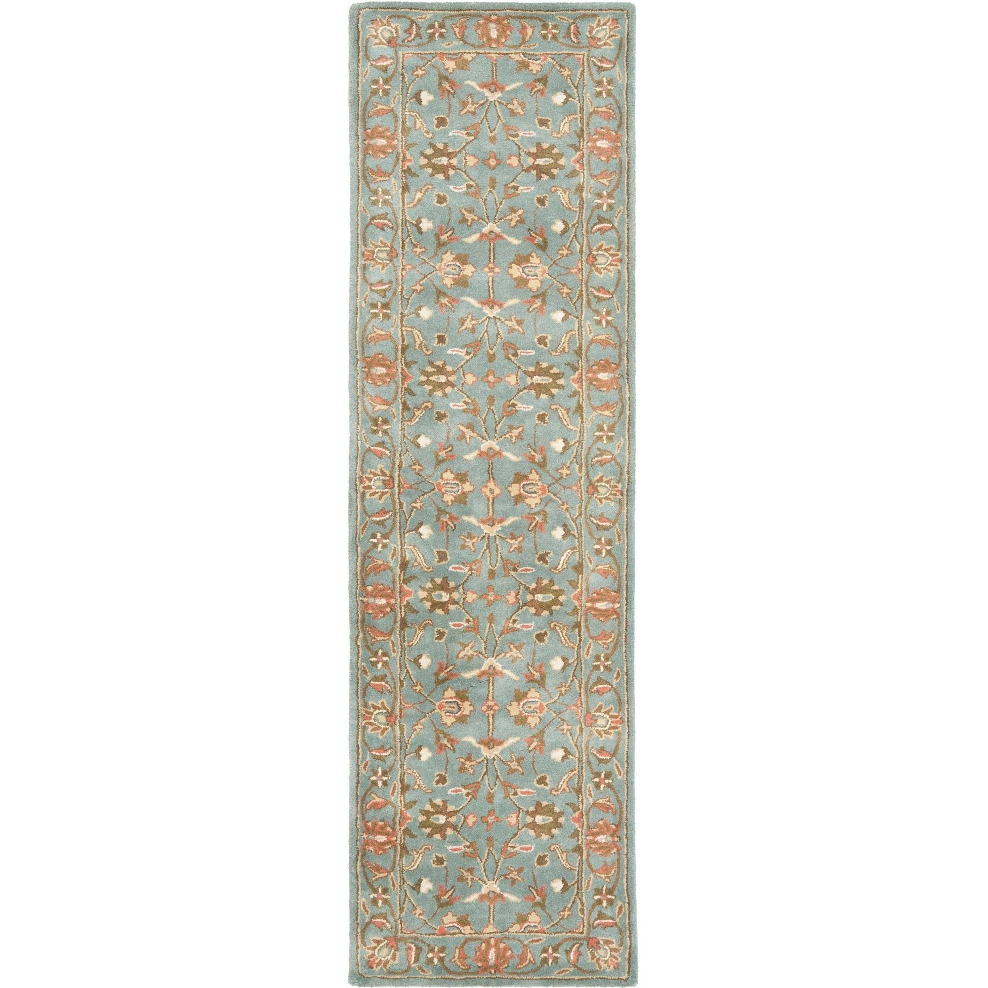 SAFAVIEH Heritage Leinster Traditional Wool Runner Rug, Blue, 2'3