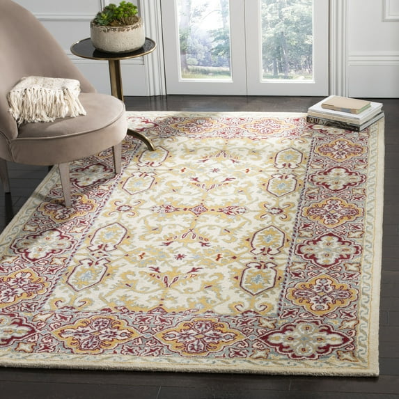 Safavieh Heritage Lennard Floral Wool Area Rug, Ivory/Blue, 8' x 10'