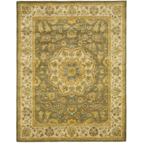 SAFAVIEH Heritage Lennox Oriental Wool Area Rug, Green/Taupe, 2' x 3'