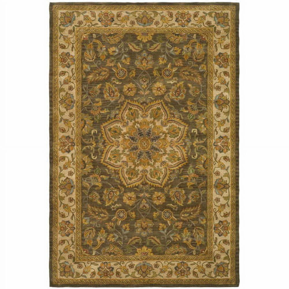 Ivory Elegance 95'' Square Hand-Tufted Wool Area Rug
